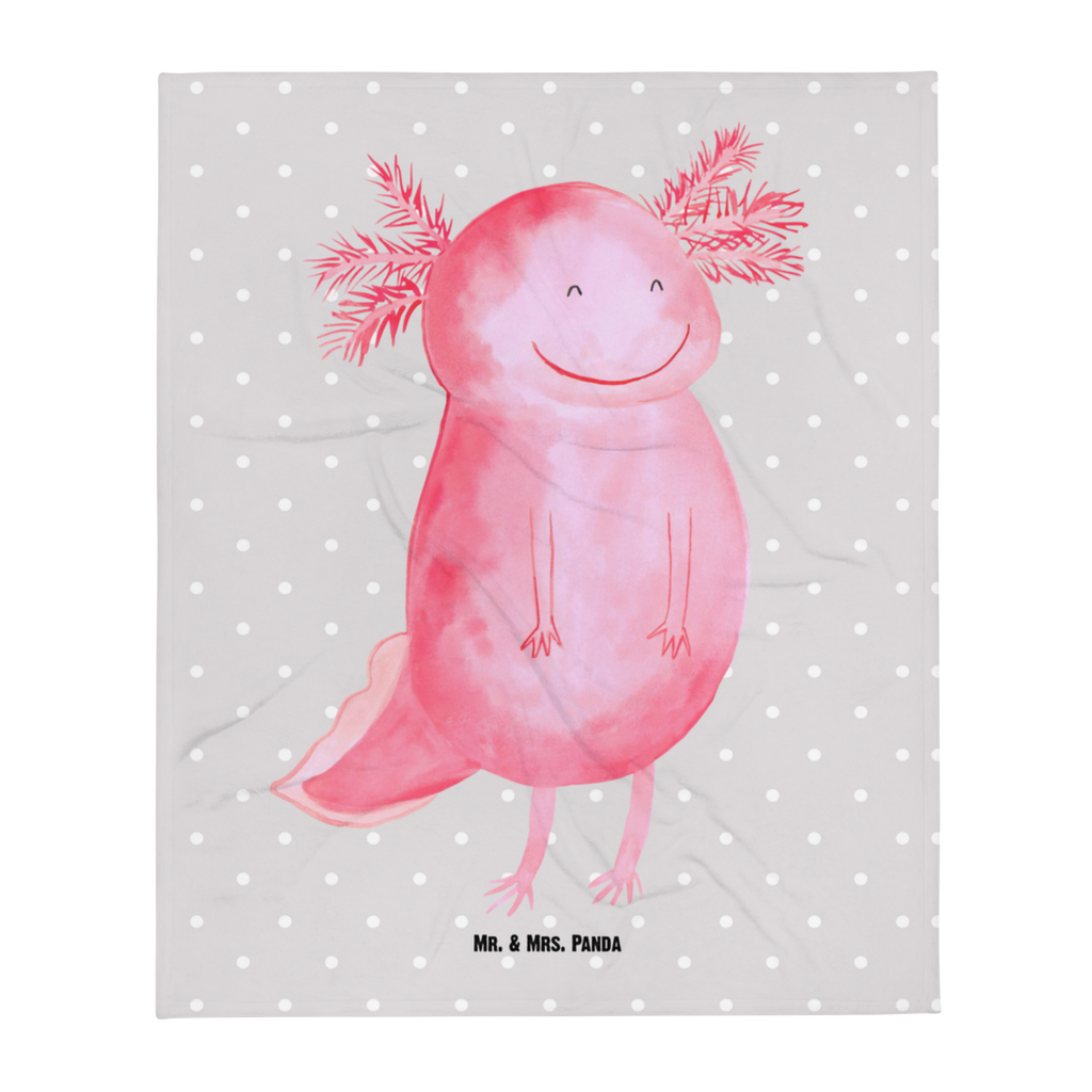 Kuscheldecke Axolotl Glücklich Decke, Wohndecke, Tagesdecke, Wolldecke, Sofadecke, Axolotl, Molch, Axolot, Schwanzlurch, Lurch, Lurche, Motivation, gute Laune