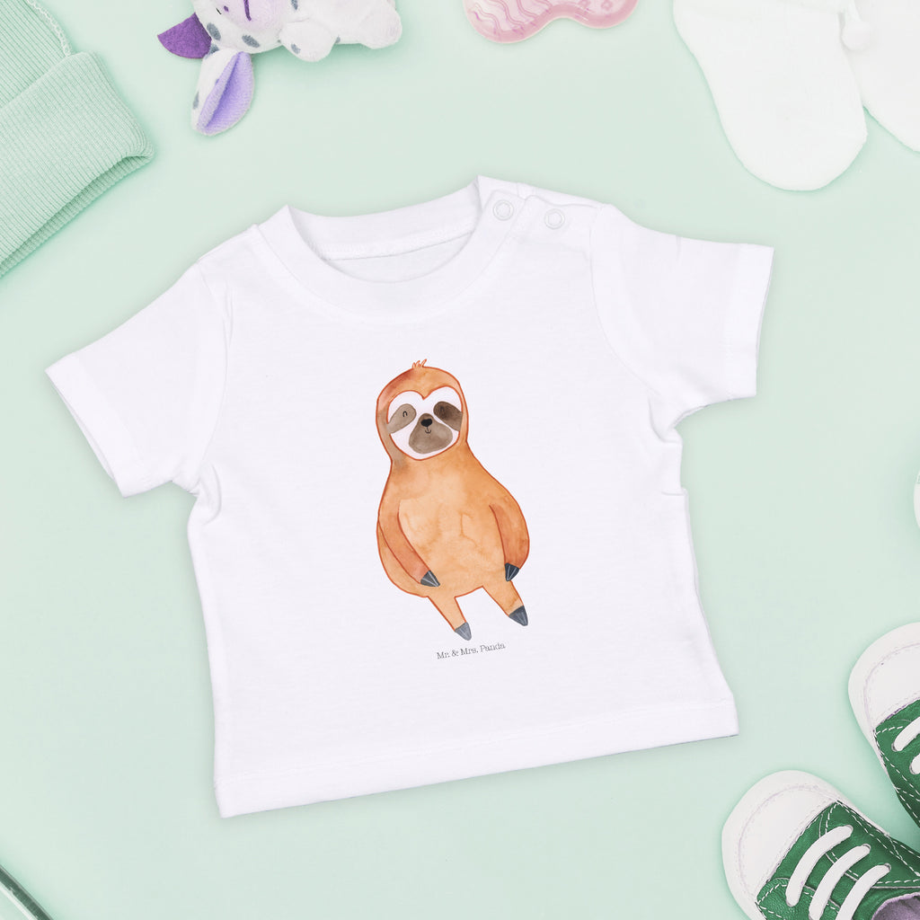 Organic Baby Shirt Faultier Zufrieden Baby T-Shirt, Jungen Baby T-Shirt, Mädchen Baby T-Shirt, Shirt, Faultier, Faultier Geschenk, Faultier Deko, Faultiere, faul, Lieblingstier, Pause, relaxen, Glück, glücklich, zufrieden, happy, Zufriedenheit, Gelassenheit, Ruhe, Frieden