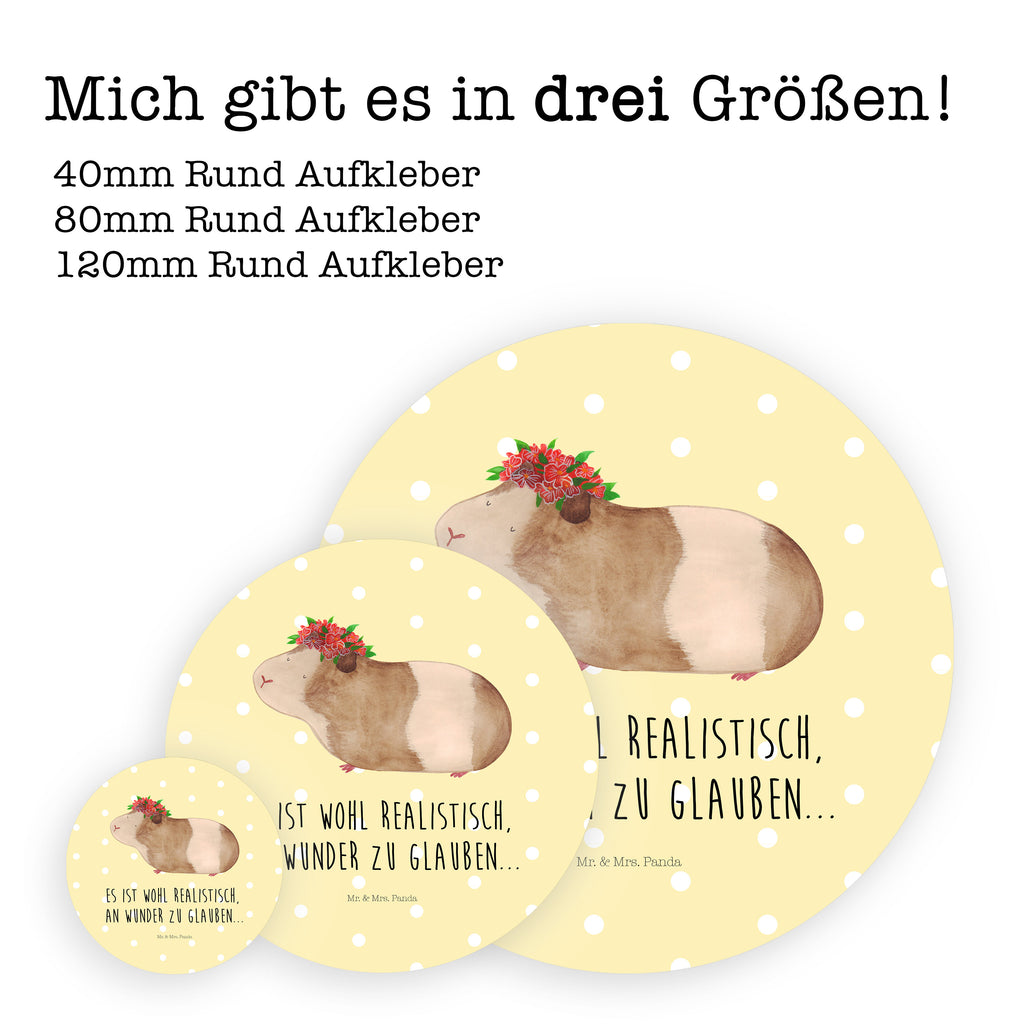 Rund Aufkleber Meerschweinchen weise Sticker, Aufkleber, Etikett, Tiermotive, Gute Laune, lustige Sprüche, Tiere, Meerschweinchen, Meerie, Meeries, Wunder, Blumenkind, Realität, Spruch, Weisheit, Motivation, Wunderland