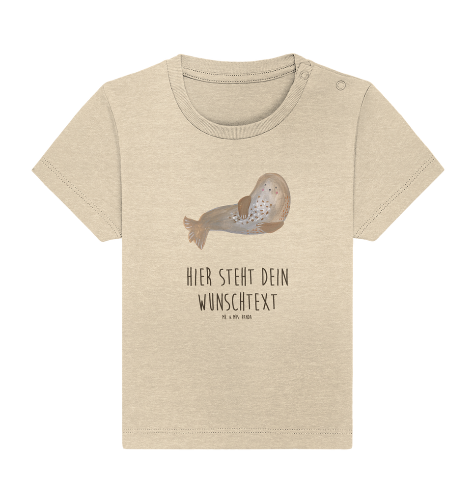 Personalisiertes Baby Shirt Robbe Lachen Personalisiertes Baby T-Shirt, Personalisiertes Jungen Baby T-Shirt, Personalisiertes Mädchen Baby T-Shirt, Personalisiertes Shirt, Tiermotive, Gute Laune, lustige Sprüche, Tiere, Robbe, Robben, Seehund, Strand, Meerestier, Ostsee, Nordsee