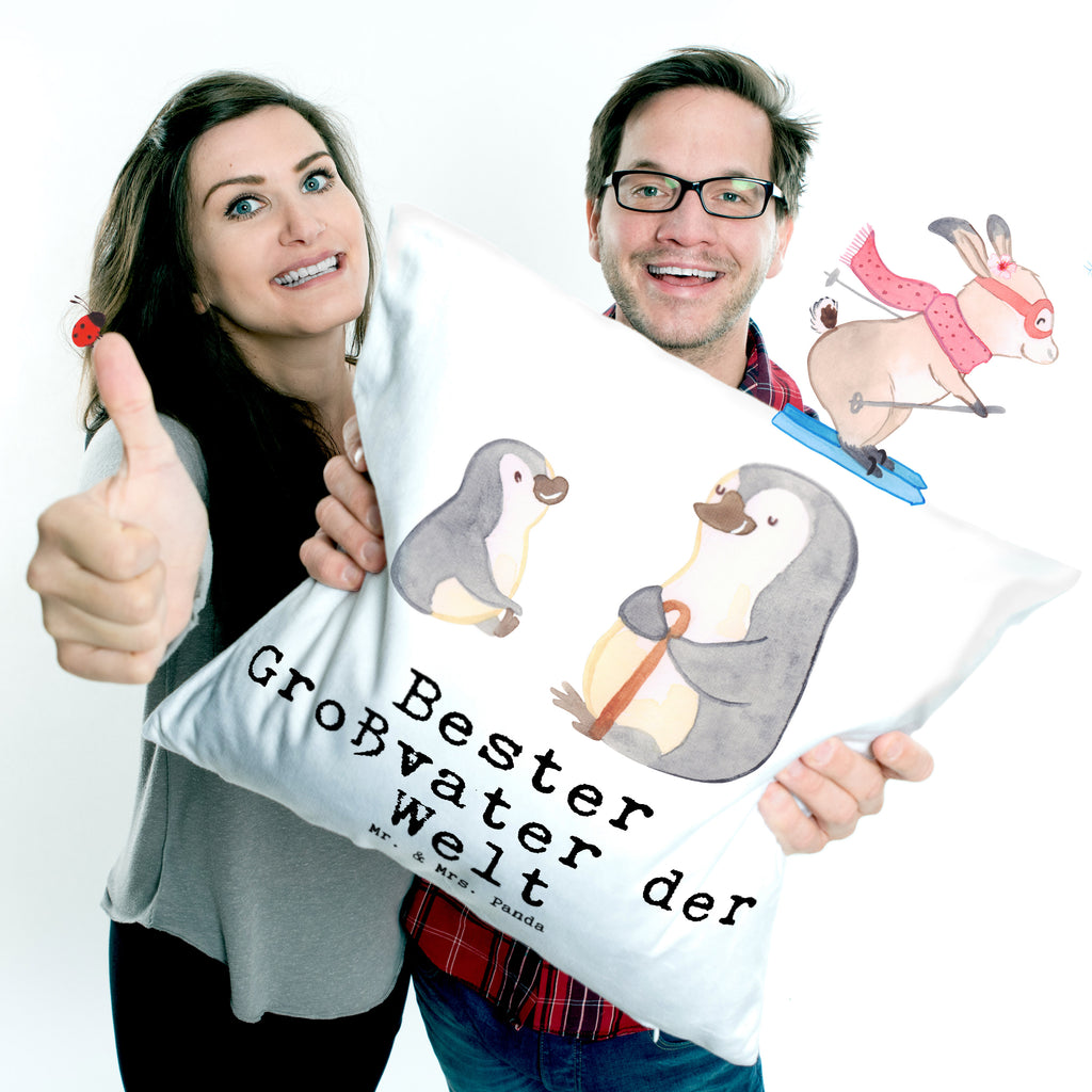 40x40 Kissen Pinguin Bester Großvater der Welt Kissenhülle, Kopfkissen, Sofakissen, Dekokissen, Motivkissen, für, Dankeschön, Geschenk, Schenken, Geburtstag, Geburtstagsgeschenk, Geschenkidee, Danke, Bedanken, Mitbringsel, Freude machen, Geschenktipp, Großvater, Grossvater, Opa, Opi. Großpapa, Großeltern, enkel, Enkelin, Enkelkind, Kleinigkeit, Oppa, Oppi, Bester