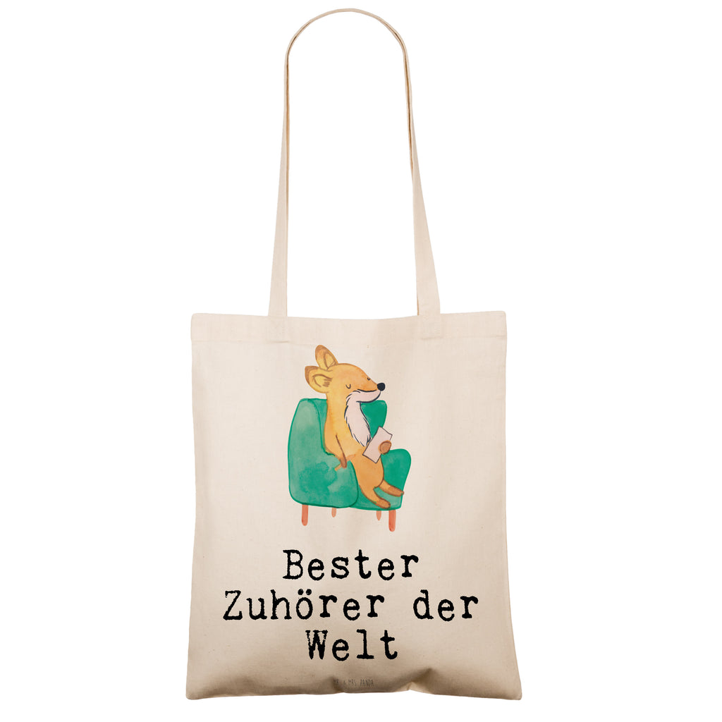 Tragetasche Fuchs Bester Zuhörer der Welt Beuteltasche, Beutel, Einkaufstasche, Jutebeutel, Stoffbeutel, Tasche, Shopper, Umhängetasche, Strandtasche, Schultertasche, Stofftasche, Tragetasche, Badetasche, Jutetasche, Einkaufstüte, Laptoptasche, für, Dankeschön, Geschenk, Schenken, Geburtstag, Geburtstagsgeschenk, Geschenkidee, Danke, Bedanken, Mitbringsel, Freude machen, Geschenktipp, Zuhörer, Freund, Freundin, offenes Ohr, Hilfsbereit, Hilfe