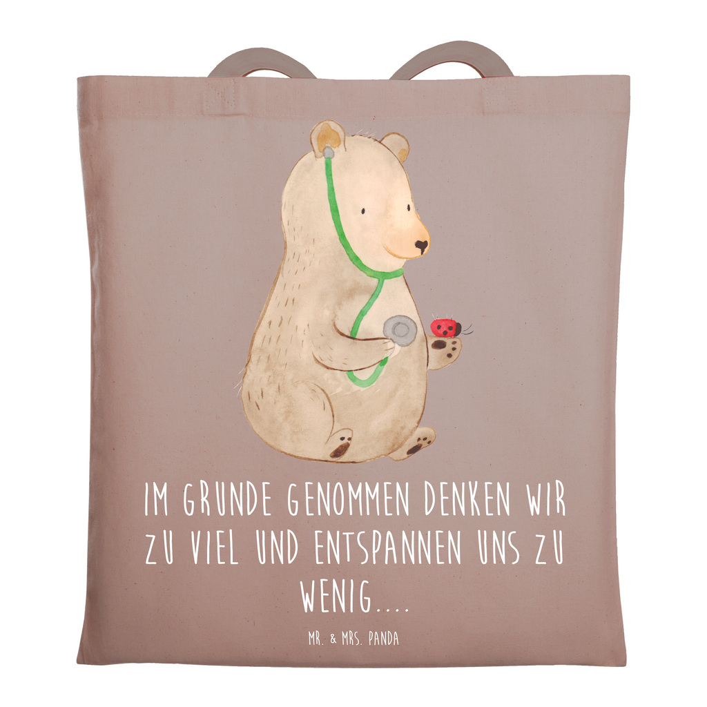 Tragetasche Bär Arzt Beuteltasche, Beutel, Einkaufstasche, Jutebeutel, Stoffbeutel, Tasche, Shopper, Umhängetasche, Strandtasche, Schultertasche, Stofftasche, Tragetasche, Badetasche, Jutetasche, Einkaufstüte, Laptoptasche, Bär, Teddy, Teddybär, Arzt, Ärztin, Doktor, Professor, Doktorin, Professorin