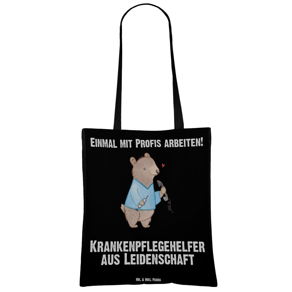 Tragetasche Krankenpflegehelfer aus Leidenschaft Beuteltasche, Beutel, Einkaufstasche, Jutebeutel, Stoffbeutel, Tasche, Shopper, Umhängetasche, Strandtasche, Schultertasche, Stofftasche, Tragetasche, Badetasche, Jutetasche, Einkaufstüte, Laptoptasche, Beruf, Ausbildung, Jubiläum, Abschied, Rente, Kollege, Kollegin, Geschenk, Schenken, Arbeitskollege, Mitarbeiter, Firma, Danke, Dankeschön, Krankenpflegehelfer, Pflegehelfer, Pflegekraft