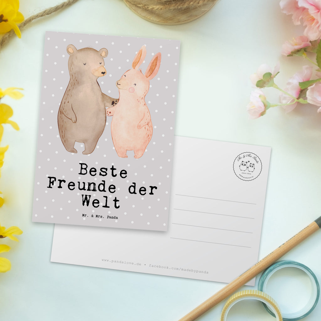 Postkarte Hase Beste Freunde der Welt Postkarte, Karte, Geschenkkarte, Grußkarte, Einladung, Ansichtskarte, Geburtstagskarte, Einladungskarte, Dankeskarte, Ansichtskarten, Einladung Geburtstag, Einladungskarten Geburtstag, für, Dankeschön, Geschenk, Schenken, Geburtstag, Geburtstagsgeschenk, Geschenkidee, Danke, Bedanken, Mitbringsel, Freude machen, Geschenktipp, Freunde, best friends, Freundschaft, Freundin, Freund, Clique, Kumpel, bae, bff