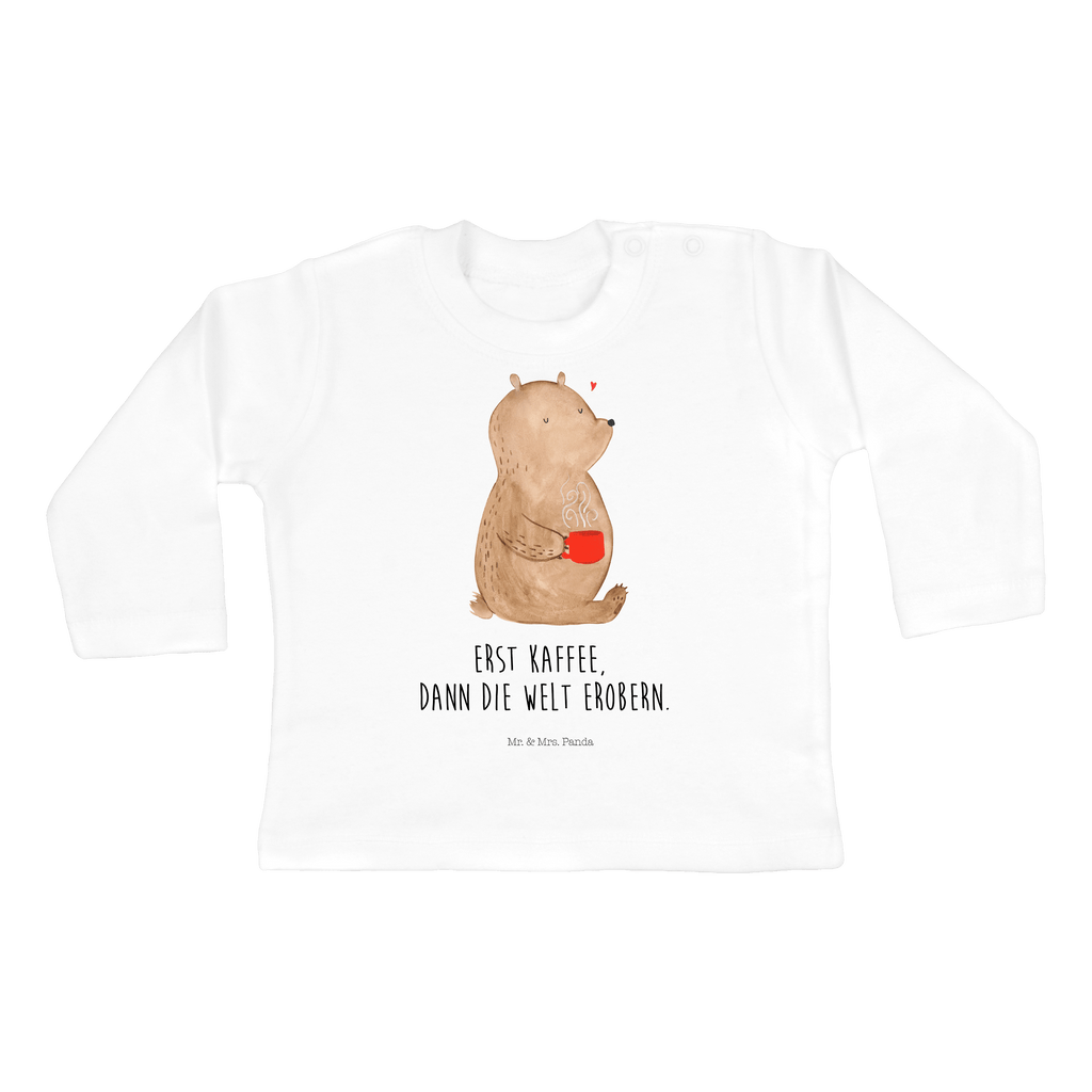 Baby Longsleeve Bär Kaffee Mädchen, Jungen, Baby, Langarm, Bio, Kleidung, Bär, Teddy, Teddybär, Kaffee, Coffee, Bären, guten Morgen, Morgenroutine, Welt erobern, Welt retten, Motivation