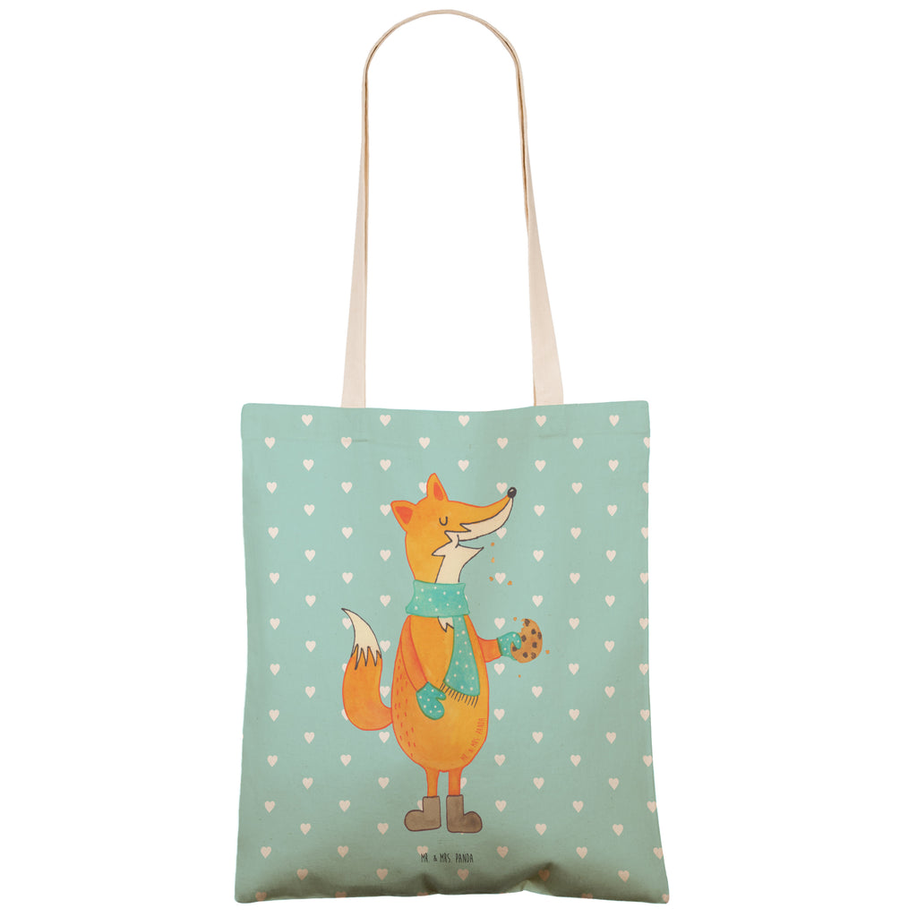 Einkaufstasche Fuchs Keks Tragetasche, Tasche, Beutel, Stofftasche, Baumwolltasche, Umhängetasche, Shopper, Einkaufstasche, Beuteltasche, Fuchs, Füchse, Backen Spruch, Kekse, Winter, Weihnachtszeit, Plätzchen, Liebe, Küche Deko