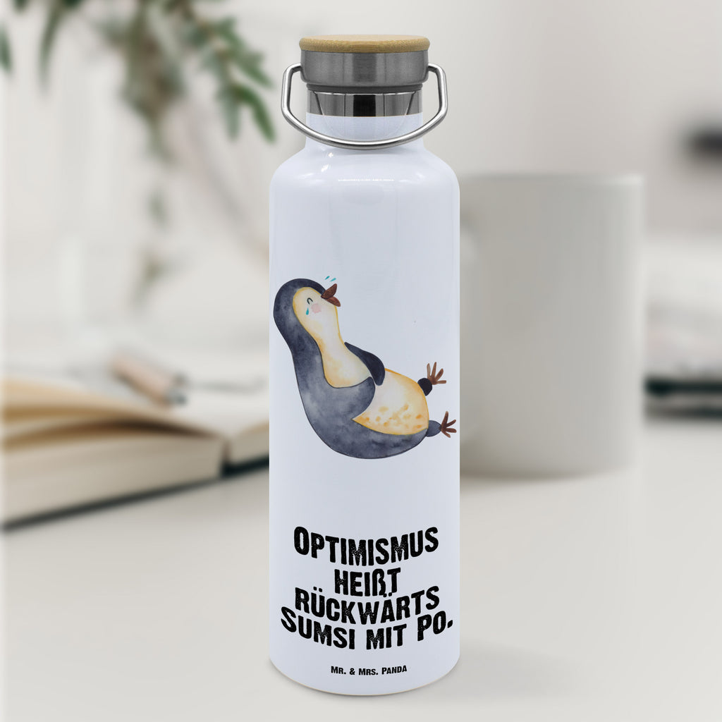 Trinkflasche Pinguin Lachen Thermosflasche, Isolierflasche, Edelstahl, Trinkflasche, isoliert, Wamrhaltefunktion, Sportflasche, Flasche zum Sport, Sportlerflasche, Pinguin, Pinguine, lustiger Spruch, Optimismus, Fröhlich, Lachen, Humor, Fröhlichkeit