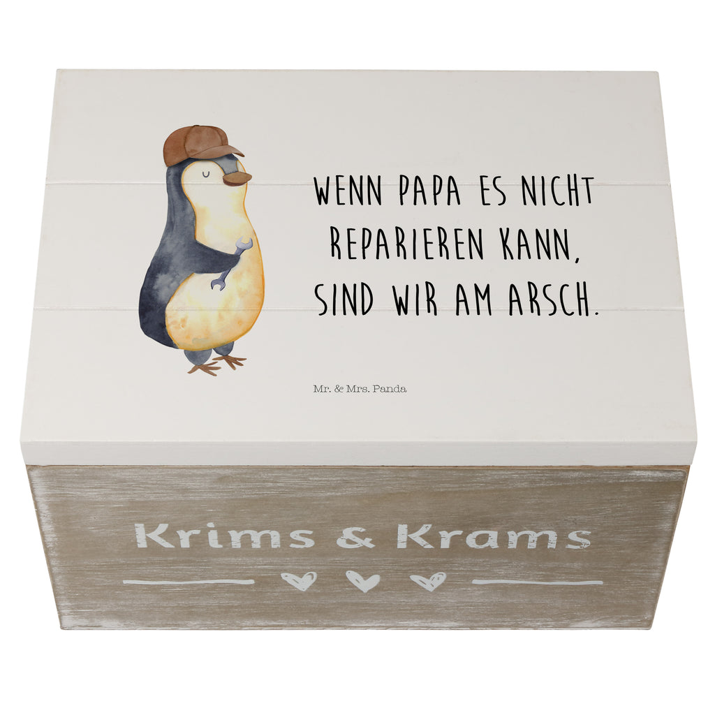 Holzkiste Wenn Papa es nicht reparieren kann, sind wir am Arsch Holzkiste, Kiste, Schatzkiste, Truhe, Schatulle, XXL, Erinnerungsbox, Erinnerungskiste, Dekokiste, Aufbewahrungsbox, Geschenkbox, Geschenkdose, Familie, Vatertag, Muttertag, Bruder, Schwester, Mama, Papa, Oma, Opa, Vater, Geschenk Papa, Bester Papa der Welt