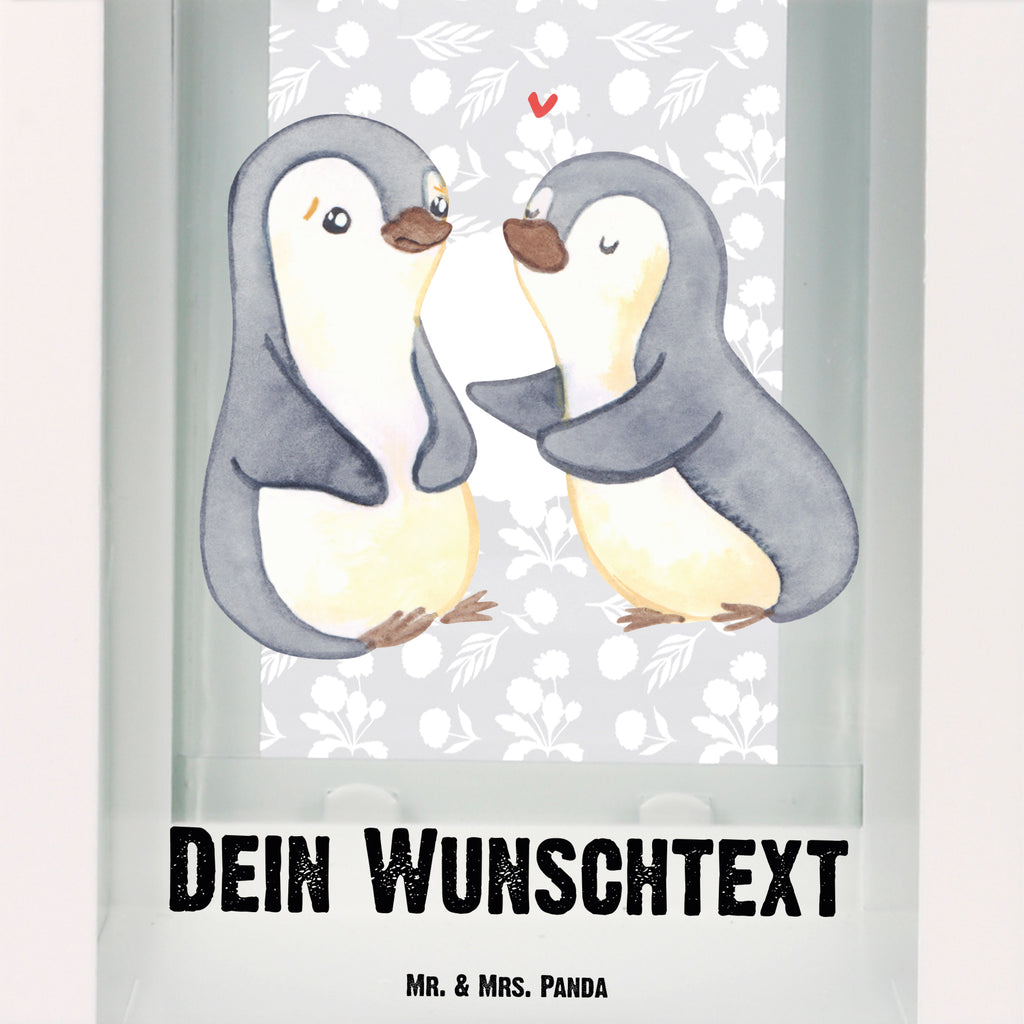 Personalisierte Deko Laterne Pinguine trösten Gartenlampe, Gartenleuchte, Gartendekoration, Gartenlicht, Laterne  kleine Laternen, XXL Laternen, Laterne groß, Liebe, Partner, Freund, Freundin, Ehemann, Ehefrau, Heiraten, Verlobung, Heiratsantrag, Liebesgeschenk, Jahrestag, Hocheitstag, Valentinstag, Geschenk für Frauen, Hochzeitstag, Mitbringsel, Geschenk für Freundin, Geschenk für Partner, Liebesbeweis, für Männer, für Ehemann