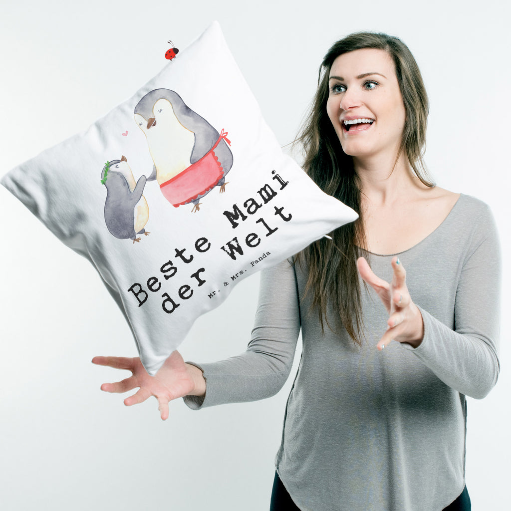 40x40 Kissen Pinguin Beste Mami der Welt Kissenhülle, Kopfkissen, Sofakissen, Dekokissen, Motivkissen, für, Dankeschön, Geschenk, Schenken, Geburtstag, Geburtstagsgeschenk, Geschenkidee, Danke, Bedanken, Mitbringsel, Freude machen, Geschenktipp, Mama, Mami, Mutter, Muttertag, Mutti, Ma, Tochter, Sohn, Beste Mama, Beste, Supermama