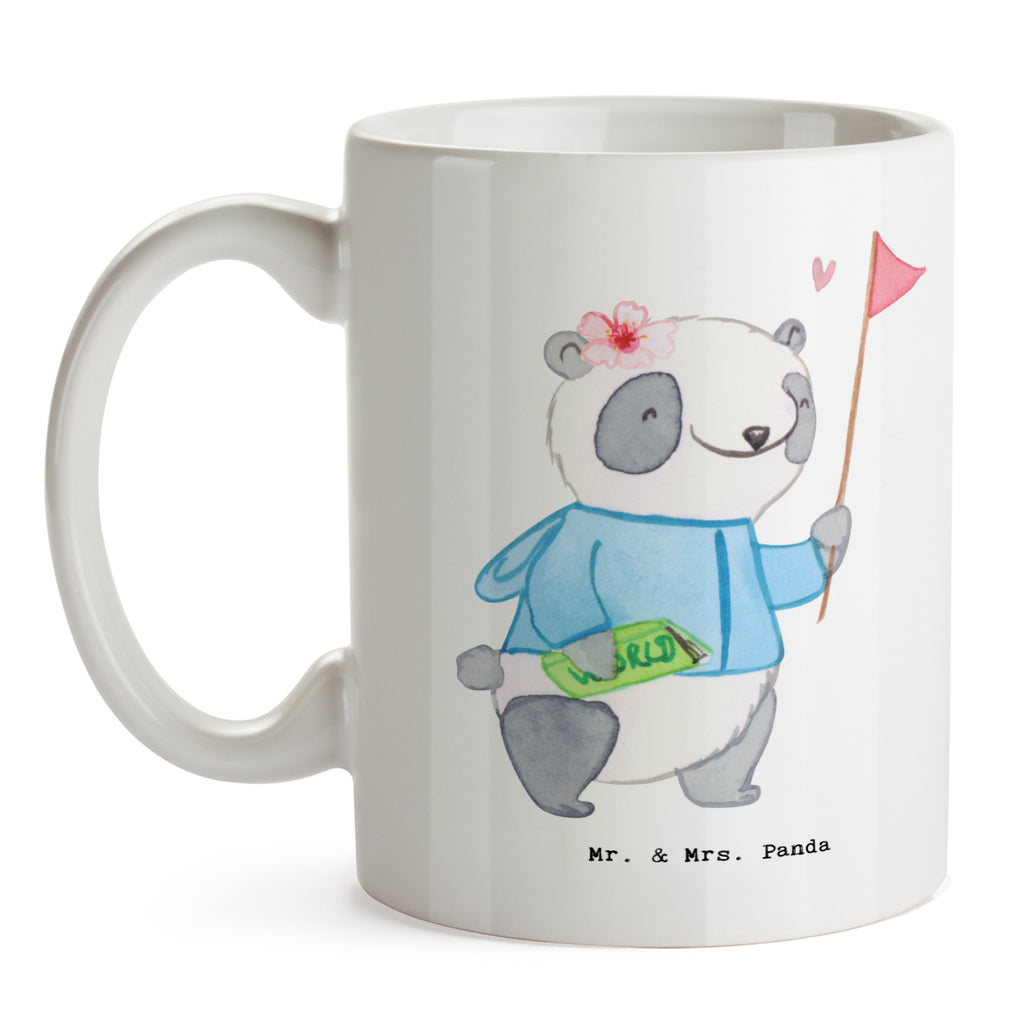 Tasse Reiseleiterin mit Herz Tasse, Kaffeetasse, Teetasse, Becher, Kaffeebecher, Teebecher, Keramiktasse, Porzellantasse, Büro Tasse, Geschenk Tasse, Tasse Sprüche, Tasse Motive, Kaffeetassen, Tasse bedrucken, Designer Tasse, Cappuccino Tassen, Schöne Teetassen, Beruf, Ausbildung, Jubiläum, Abschied, Rente, Kollege, Kollegin, Geschenk, Schenken, Arbeitskollege, Mitarbeiter, Firma, Danke, Dankeschön