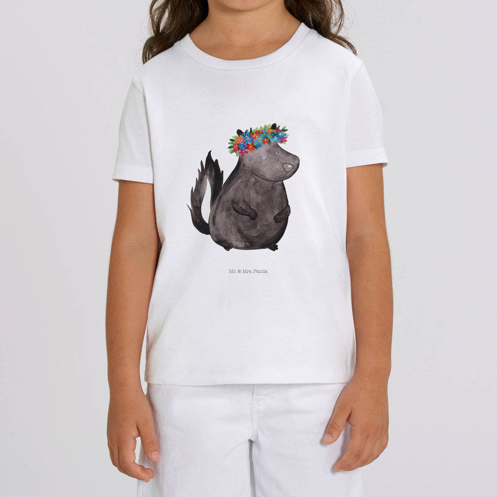 Organic Kinder T-Shirt Stinktier Mädchen Kinder T-Shirt, Kinder T-Shirt Mädchen, Kinder T-Shirt Jungen, Stinktier, Skunk, Wildtier, Raubtier, Stinker, Stinki, Yoga, Namaste, Lebe, Liebe, Lache