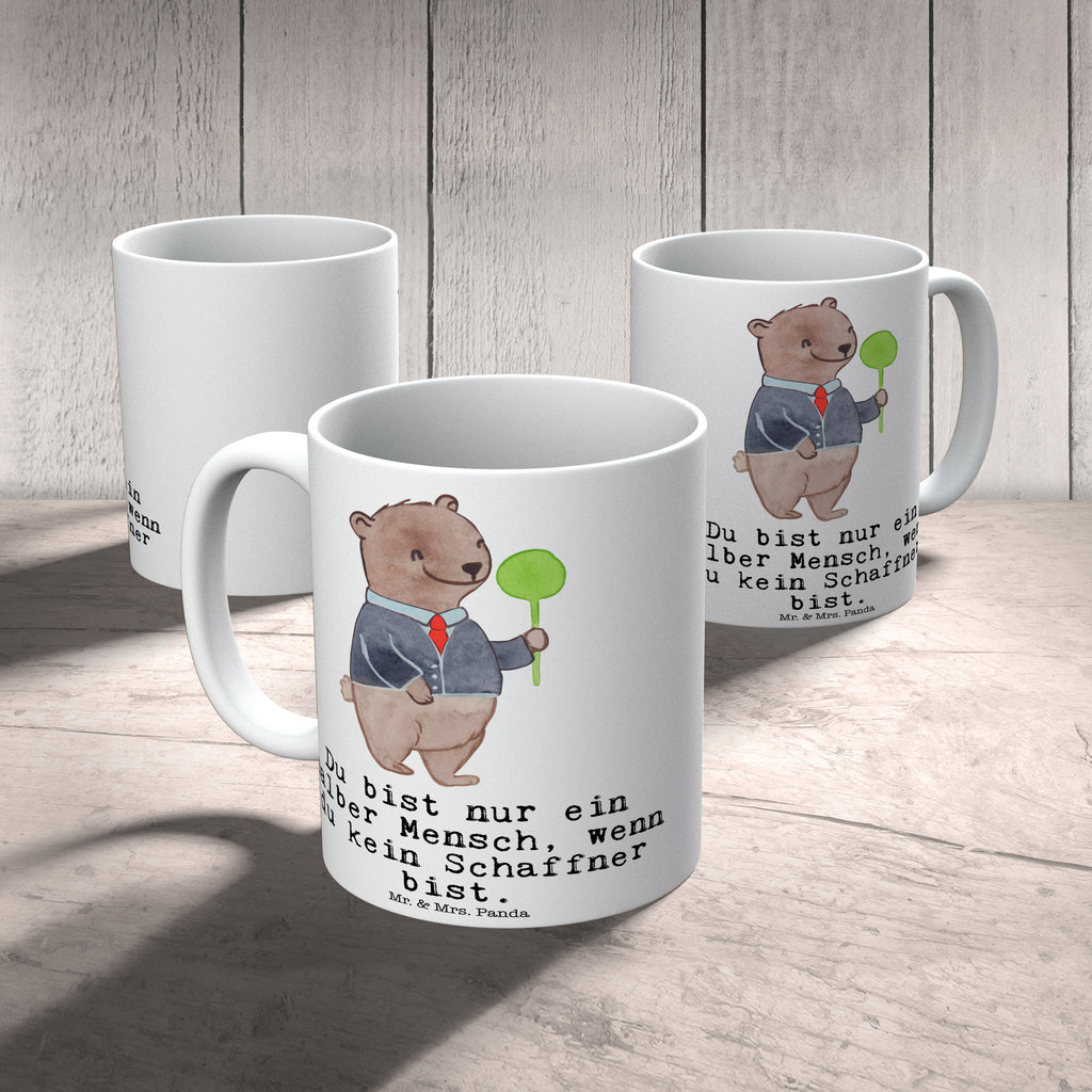 Tasse Schaffner mit Herz Tasse, Kaffeetasse, Teetasse, Becher, Kaffeebecher, Teebecher, Keramiktasse, Porzellantasse, Büro Tasse, Geschenk Tasse, Tasse Sprüche, Tasse Motive, Kaffeetassen, Tasse bedrucken, Designer Tasse, Cappuccino Tassen, Schöne Teetassen, Beruf, Ausbildung, Jubiläum, Abschied, Rente, Kollege, Kollegin, Geschenk, Schenken, Arbeitskollege, Mitarbeiter, Firma, Danke, Dankeschön