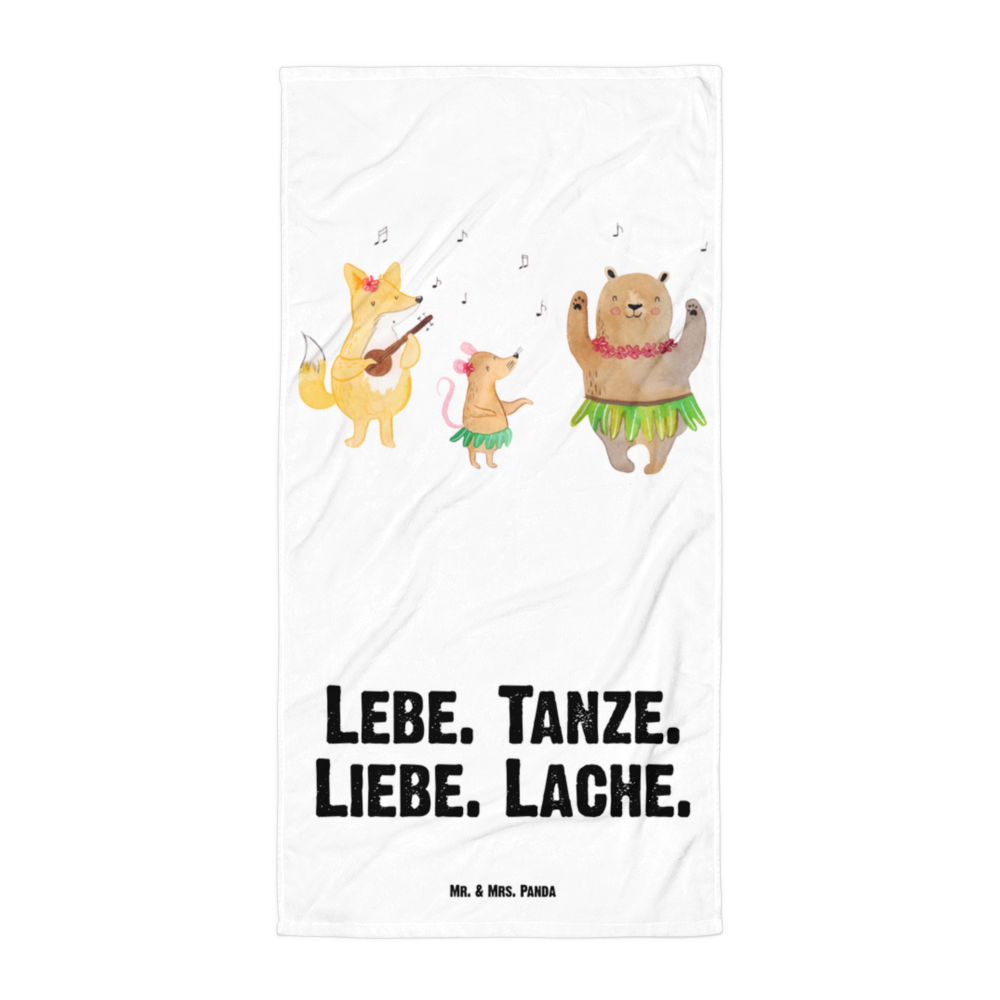 XL Badehandtuch Waldtiere Aloha Handtuch, Badetuch, Duschtuch, Strandtuch, Saunatuch, Tiermotive, Gute Laune, lustige Sprüche, Tiere, Wald, Waldtiere, Musik, Aloha, Bär, Hase, Igel, Tanzen, Leben, Lachen