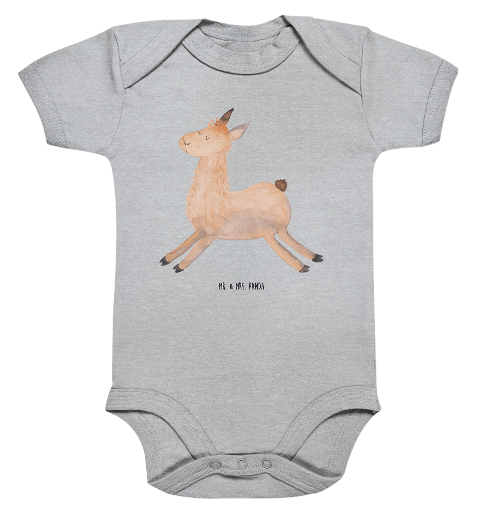 Organic Baby Body Lama Springen Babykleidung, Babystrampler, Strampler, Wickelbody, Baby Erstausstattung, Junge, Mädchen, Lama, Alpaka, Lamas, Lieblingstag, Happy day, fröhlich, Glück, Freundin, Liebeskummer, Neustart, guten Morgen, Start, Prüfung, Abitur