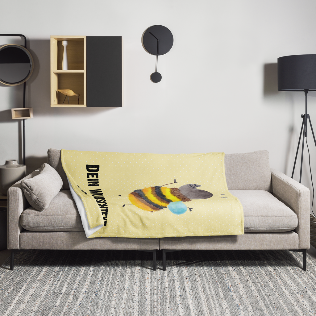 Personalisierte Decke Hummel flauschig Personalisierte Decke, Decke mit Namen, Kuscheldecke mit Namen, Decke bedrucken, Kuscheldecke bedrucken, Tiermotive, Gute Laune, lustige Sprüche, Tiere, Hummel, Flauschig, Biene, Blume, Natur