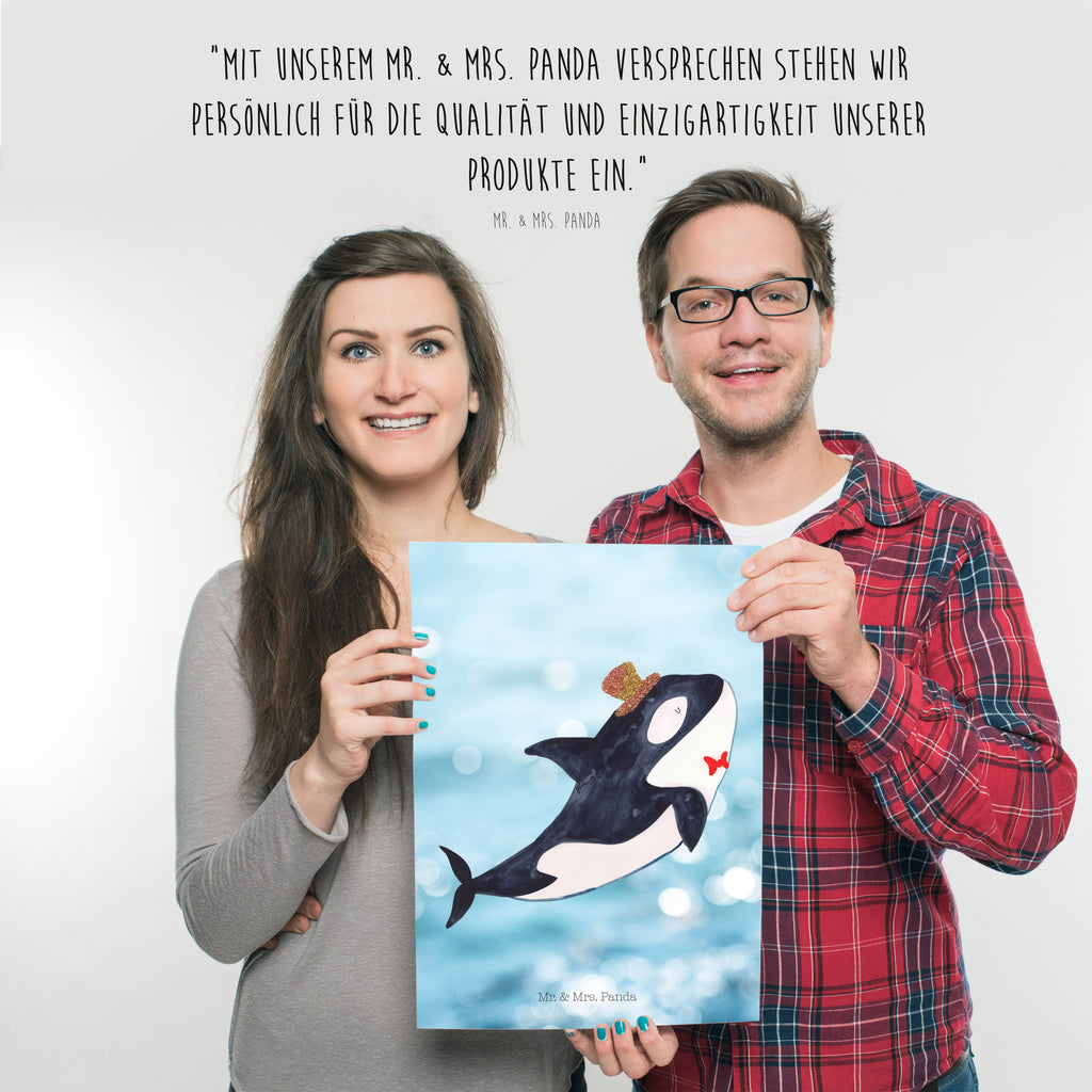 Poster Orca Zylinder Poster, Wandposter, Bild, Wanddeko, Küchenposter, Kinderposter, Wanddeko Bild, Raumdekoration, Wanddekoration, Handgemaltes Poster, Mr. & Mrs. Panda Poster, Designposter, Kunstdruck, Posterdruck, Meerestiere, Meer, Urlaub, Narwal, Glitter, Konfetti, Glitzer, Geburtstag, Feier, Fete, Fest, Glückwunsch, Orca