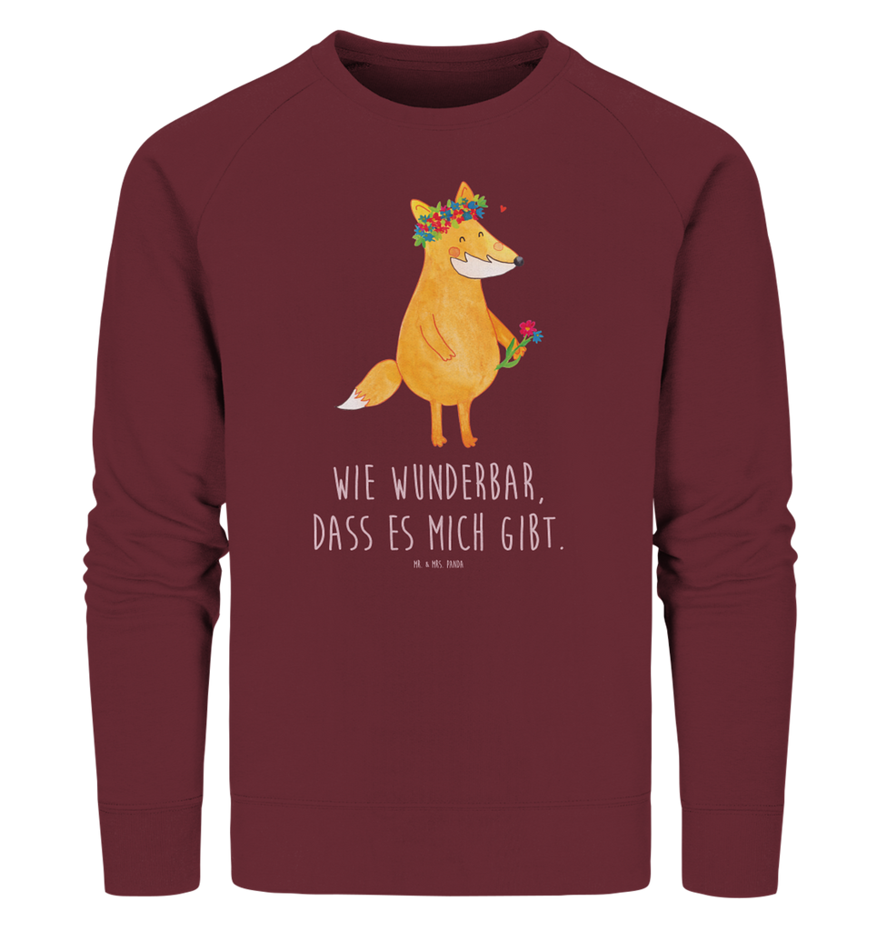 Organic Pullover Fuchs Blumen Pullover, Pullover Männer, Pullover Frauen, Sweatshirt, Sweatshirt Männer, Sweatshirt Frauen, Unisex, Fuchs, Füchse, Fox, Liebe, Freundin, Fuchsmädchen, Blumenmädchen, Freundinnen, Liebesbeweis, Blume, Blumen, Motivation, Freude, ich, mich, Selbstliebe