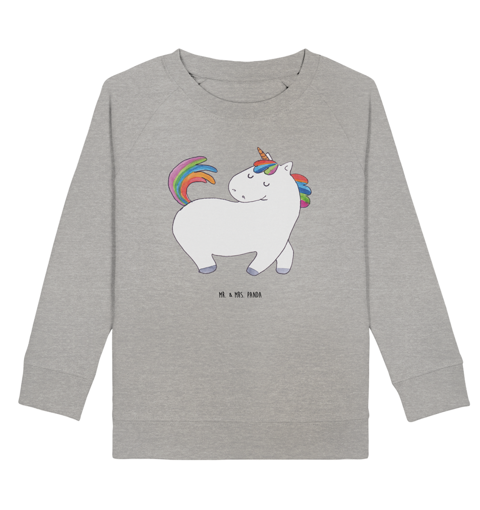 Organic Kinder Pullover Einhorn stolzierend Kinder Pullover, Kinder Sweatshirt, Jungen, Mädchen, Einhorn, Einhörner, Einhorn Deko, Pegasus, Unicorn, stolz, anders, bunt, Pferd, Reiter, Reiten, Freundin, Geschenk