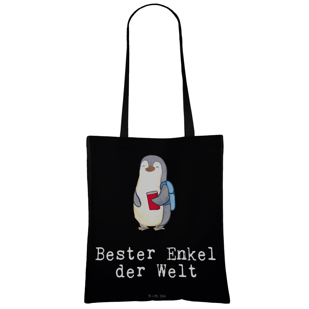 Tragetasche Pinguin Bester Enkel der Welt Beuteltasche, Beutel, Einkaufstasche, Jutebeutel, Stoffbeutel, Tasche, Shopper, Umhängetasche, Strandtasche, Schultertasche, Stofftasche, Tragetasche, Badetasche, Jutetasche, Einkaufstüte, Laptoptasche, für, Dankeschön, Geschenk, Schenken, Geburtstag, Geburtstagsgeschenk, Geschenkidee, Danke, Bedanken, Mitbringsel, Freude machen, Geschenktipp, Enkel, Enkelkind, Enkelsohn, Oma, Opa, Kind von Tochter, Kind von Sohn, Taufe, Großsohn