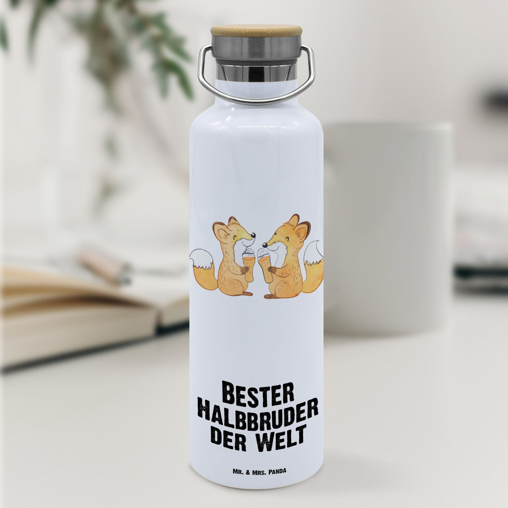 Trinkflasche Fuchs Bester Halbbruder der Welt Thermosflasche, Isolierflasche, Edelstahl, Trinkflasche, isoliert, Wamrhaltefunktion, Sportflasche, Flasche zum Sport, Sportlerflasche, für, Dankeschön, Geschenk, Schenken, Geburtstag, Geburtstagsgeschenk, Geschenkidee, Danke, Bedanken, Mitbringsel, Freude machen, Geschenktipp, Halbbruder, Stiefbruder, Stief, Stiefgeschwister, Bruder, Brudi, Geschwister, Bruderherz, Schwester, Familie, Kleinigkeit, Brother, Bester, Sohn