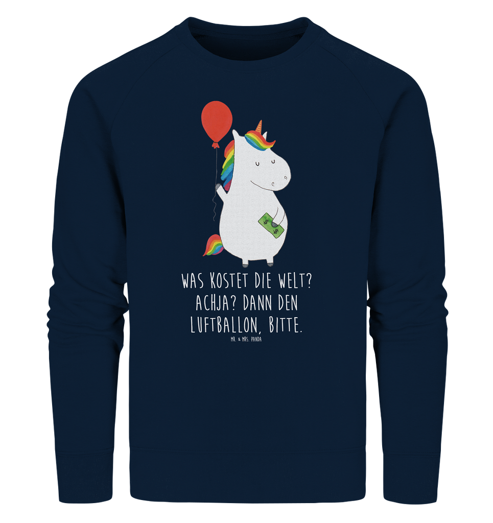 Organic Pullover Einhorn Luftballon Pullover, Pullover Männer, Pullover Frauen, Sweatshirt, Sweatshirt Männer, Sweatshirt Frauen, Unisex, Einhorn, Einhörner, Einhorn Deko, Pegasus, Unicorn, Luftballon, Geld, Lebenslust, Freude, Geschenk, Freundin