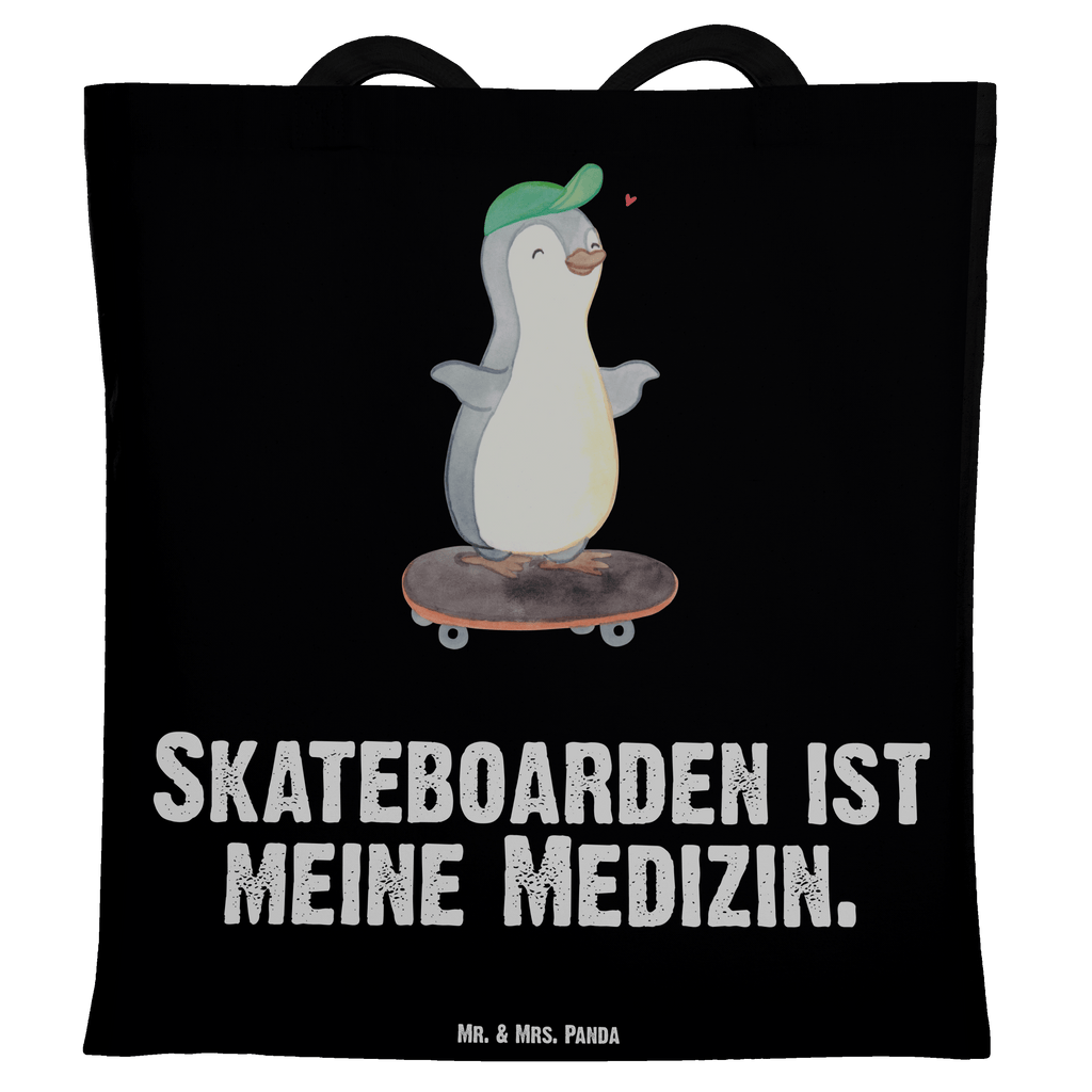 Tragetasche Pinguin Skateboarden Medizin Beuteltasche, Beutel, Einkaufstasche, Jutebeutel, Stoffbeutel, Tasche, Shopper, Umhängetasche, Strandtasche, Schultertasche, Stofftasche, Tragetasche, Badetasche, Jutetasche, Einkaufstüte, Laptoptasche, Geschenk, Sport, Sportart, Hobby, Schenken, Danke, Dankeschön, Auszeichnung, Gewinn, Sportler, Skateboarden, Skateboard fahren, Skaten, Skateboard, Skateplatz