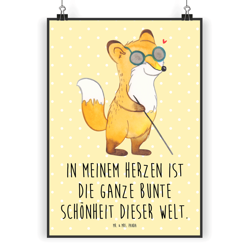 Poster Fuchs Blindheit Poster, Wandposter, Bild, Wanddeko, Küchenposter, Kinderposter, Wanddeko Bild, Raumdekoration, Wanddekoration, Handgemaltes Poster, Mr. & Mrs. Panda Poster, Designposter, Kunstdruck, Posterdruck, Fuchs, Blindheit, Erblindung