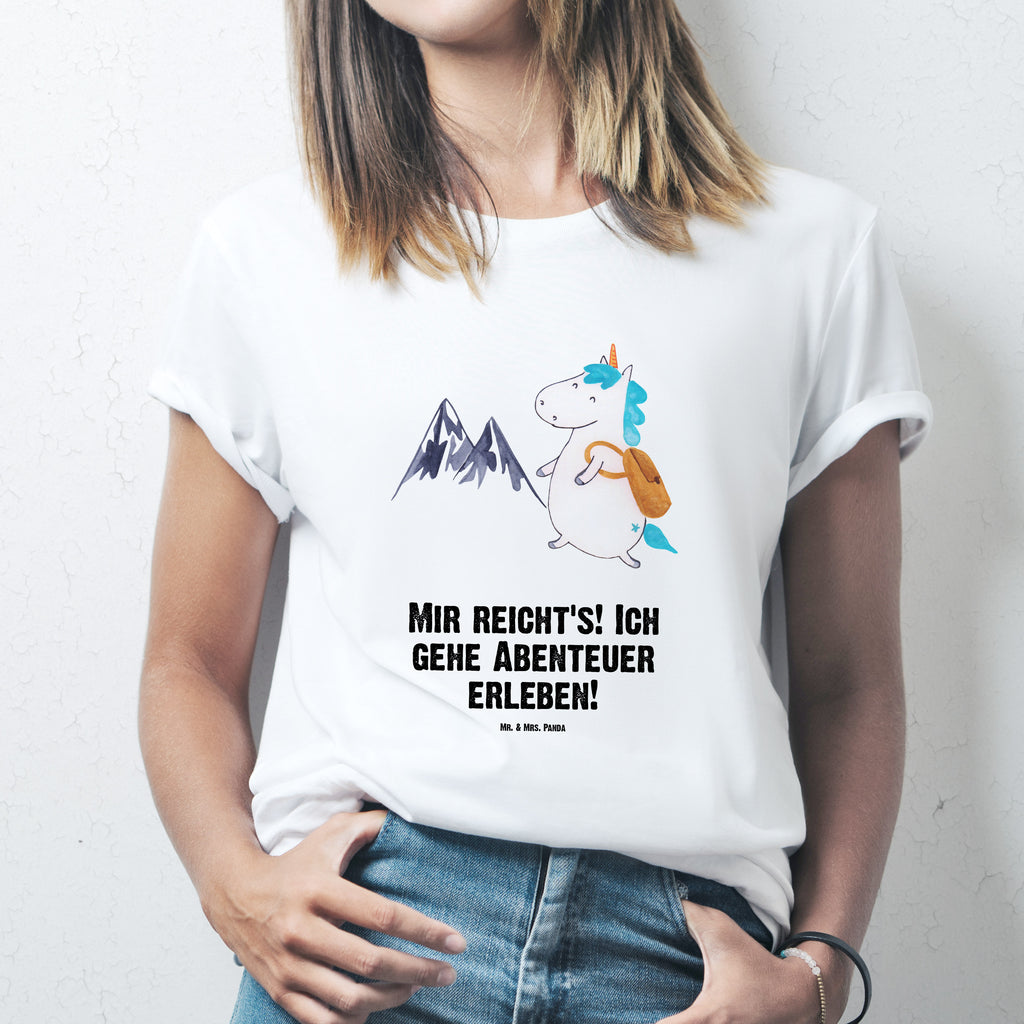 T-Shirt Standard Einhorn Bergsteiger T-Shirt, Shirt, Tshirt, Lustiges T-Shirt, T-Shirt mit Spruch, Party, Junggesellenabschied, Jubiläum, Geburstag, Herrn, Damen, Männer, Frauen, Schlafshirt, Nachthemd, Sprüche, Einhorn, Einhörner, Einhorn Deko, Pegasus, Unicorn, Bergsteiger, Abenteuer, Berge, Abenteurer, Weltenbummler, Weltreise, Reisen, Urlaub, Entdecker