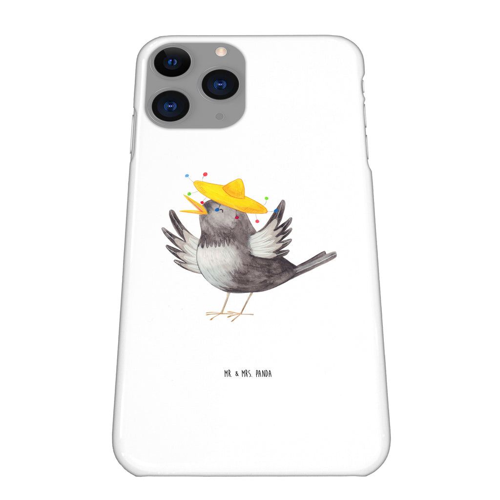 Handyhülle Rabe Sombrero Handyhülle, Handycover, Cover, Handy, Hülle, Iphone 10, Iphone X, Tiermotive, Gute Laune, lustige Sprüche, Tiere, Rabe, Vogel, Vögel, Spruch positiv, fröhlich sein, glücklich sein, Glück Spruch, froh, Elster, Motivation