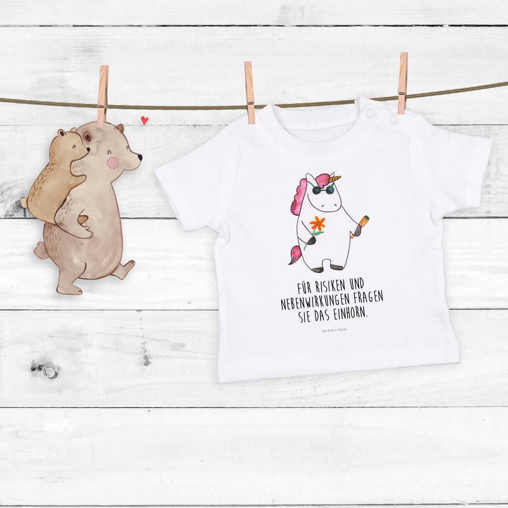 Organic Baby Shirt Einhorn Woodstock Baby T-Shirt, Jungen Baby T-Shirt, Mädchen Baby T-Shirt, Shirt, Einhorn, Einhörner, Einhorn Deko, Pegasus, Unicorn, Kiffen, Joint, Zigarette, Alkohol, Party, Spaß. lustig, witzig, Woodstock