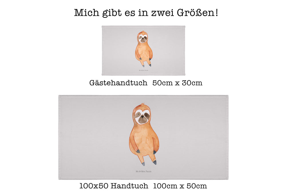 Handtuch Faultier Zufrieden Gästetuch, Reisehandtuch, Sport Handtuch, Frottier, Kinder Handtuch, Faultier, Faultier Geschenk, Faultier Deko, Faultiere, faul, Lieblingstier, Pause, relaxen, Glück, glücklich, zufrieden, happy, Zufriedenheit, Gelassenheit, Ruhe, Frieden