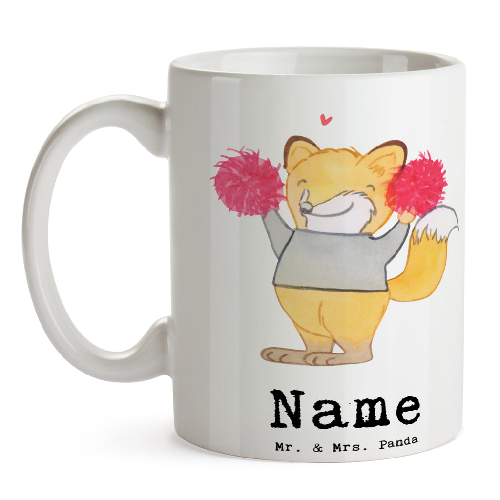 Personalisierte Tasse Fuchs Cheerleader Personalisierte Tasse, Namenstasse, Wunschname, Personalisiert, Tasse, Namen, Drucken, Tasse mit Namen, Geschenk, Sport, Sportart, Hobby, Schenken, Danke, Dankeschön, Auszeichnung, Gewinn, Sportler, Cheerleader, Cheerleading, Turnen, Turn Club, Turniere