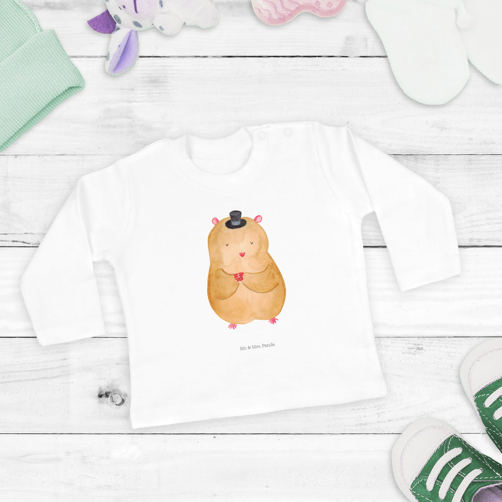 Baby Longsleeve Hamster mit Hut Mädchen, Jungen, Baby, Langarm, Bio, Kleidung, Tiermotive, Gute Laune, lustige Sprüche, Tiere, Hamster, Hut, Magier, Zylinder, Zwerghamster, Zauberer