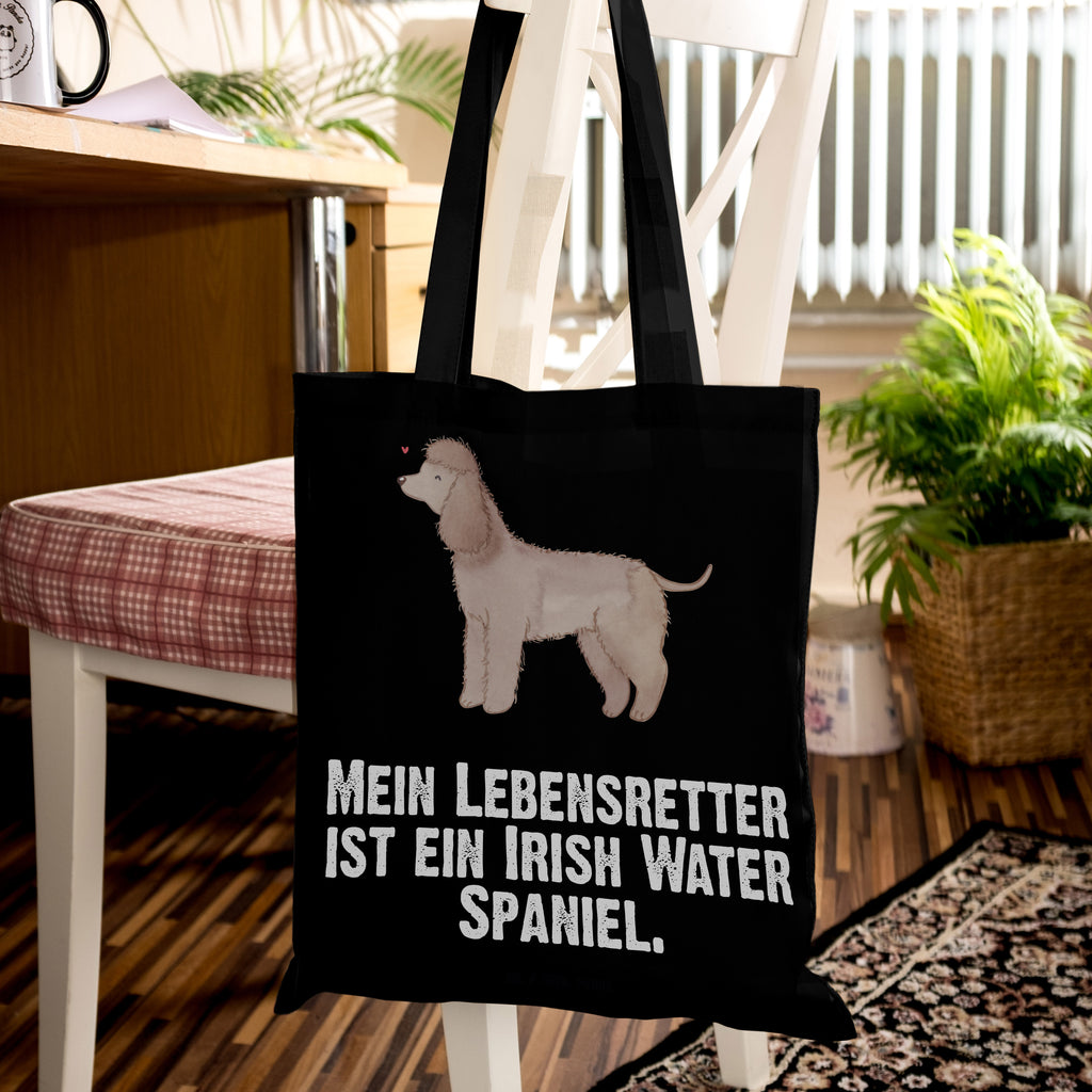 Tragetasche Irish Water Spaniel Lebensretter Beuteltasche, Beutel, Einkaufstasche, Jutebeutel, Stoffbeutel, Tasche, Shopper, Umhängetasche, Strandtasche, Schultertasche, Stofftasche, Tragetasche, Badetasche, Jutetasche, Einkaufstüte, Laptoptasche, Hund, Hunderasse, Rassehund, Hundebesitzer, Geschenk, Tierfreund, Schenken, Welpe, Irish Water Spaniel, Jagdhund