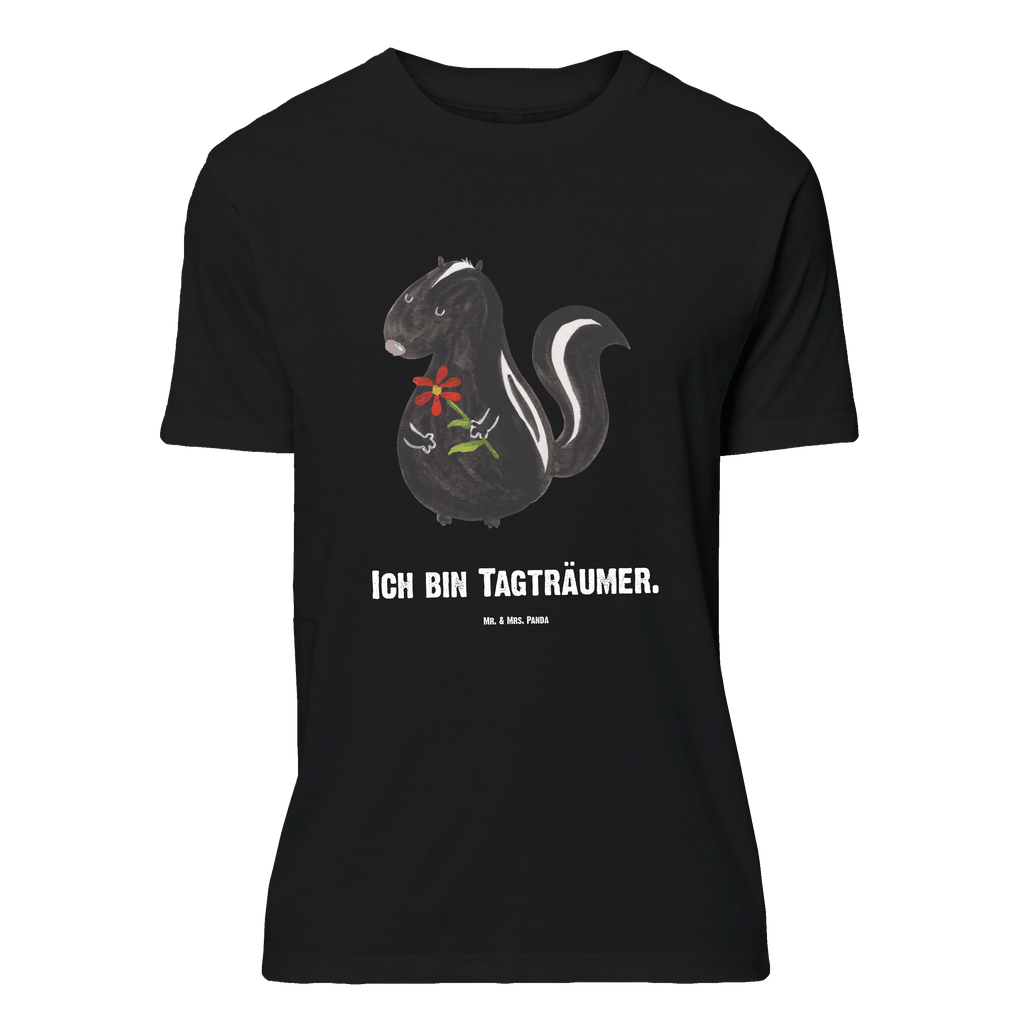 Personalisiertes T-Shirt Stinktier Blume T-Shirt Personalisiert, T-Shirt mit Namen, T-Shirt mit Aufruck, Männer, Frauen, Wunschtext, Bedrucken, Stinktier, Skunk, Wildtier, Raubtier, Stinker, Stinki, Tagträumer, verträumt, Dreams, Träume