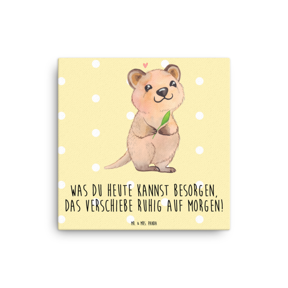 Leinwand Bild Quokka Happy Leinwand, Bild, Kunstdruck, Wanddeko, Dekoration, Tiermotive, Gute Laune, lustige Sprüche, Tiere, Quokka, Verschieben, Aufschieberitis, Lustiger Spruch, Niedliches Tier, Dinge erledigen