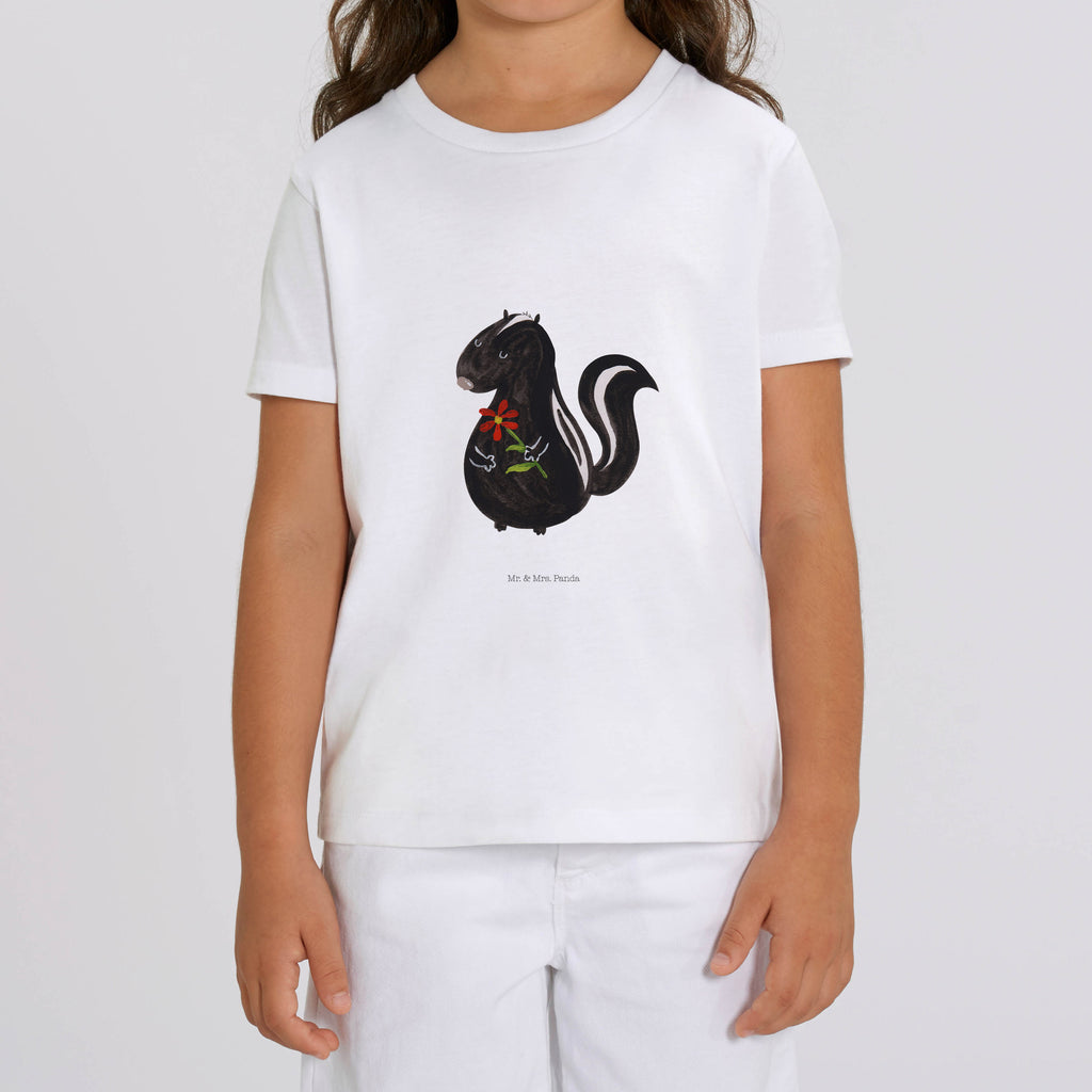 Organic Kinder T-Shirt Stinktier Blume Kinder T-Shirt, Kinder T-Shirt Mädchen, Kinder T-Shirt Jungen, Stinktier, Skunk, Wildtier, Raubtier, Stinker, Stinki, Tagträumer, verträumt, Dreams, Träume