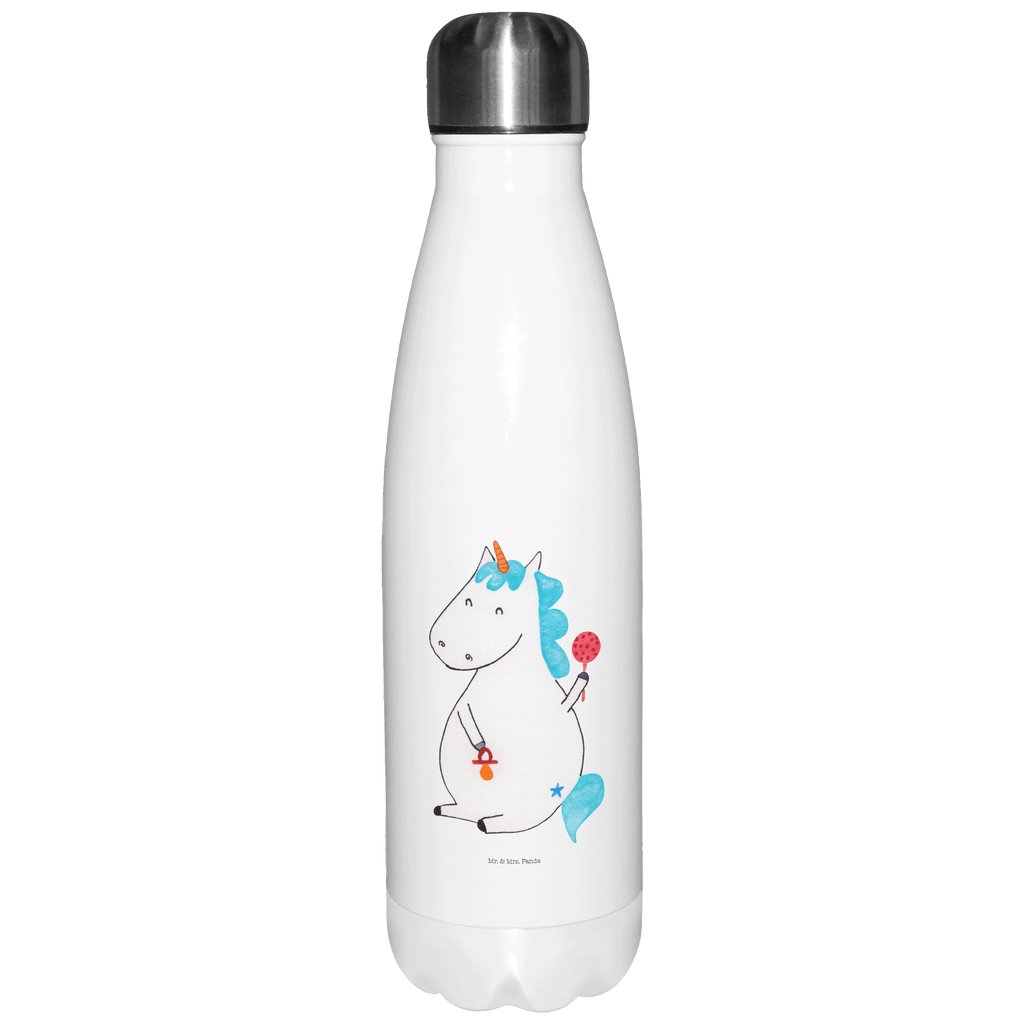 Thermosflasche Einhorn Baby Isolierflasche, Thermoflasche, Trinkflasche, Thermos, Edelstahl, Einhorn, Einhörner, Einhorn Deko, Pegasus, Unicorn, Mutter, Geburt, Geburtstag, erstes Kind, Baby, Babyglück, Nachwuchs, Eltern, Party, Kind, Schnuller