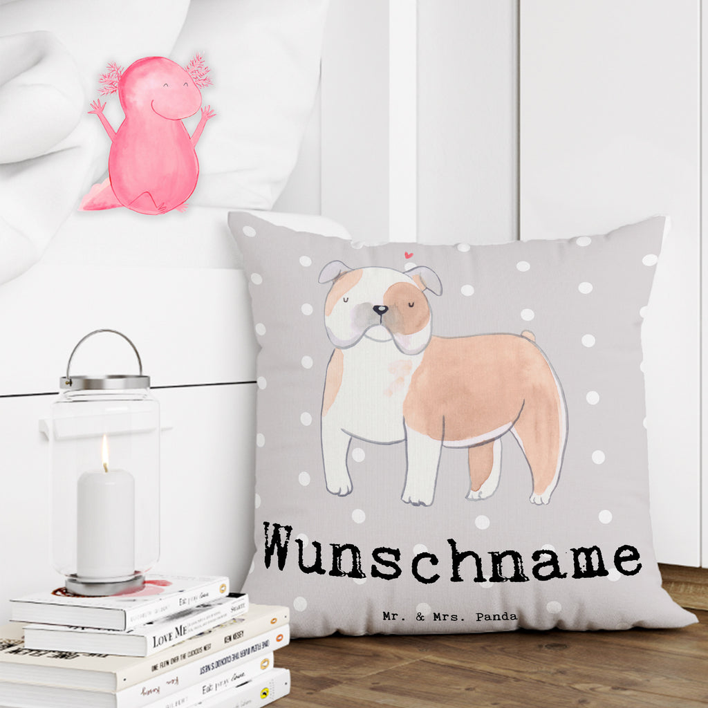 Personalisiertes Kissen Englische Bulldogge Lebensretter Kissen, personalisiert, Name, Wunschname, bedrucken, Kopfkissen, Hund, Hunderasse, Rassehund, Hundebesitzer, Geschenk, Tierfreund, Schenken, Welpe, Englische Bulldogge