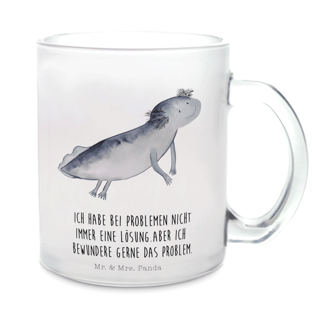 Teetasse Axolotl schwimmt Teetasse, Teeglas, Teebecher, Tasse mit Henkel, Tasse, Glas Teetasse, Teetasse aus Glas, Axolotl, Molch, Axolot, Schwanzlurch, Lurch, Lurche, Problem, Probleme, Lösungen, Motivation