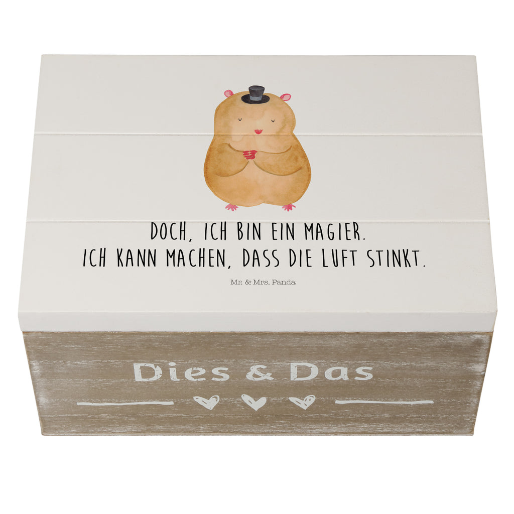 Holzkiste Hamster Hut Holzkiste, Kiste, Schatzkiste, Truhe, Schatulle, XXL, Erinnerungsbox, Erinnerungskiste, Dekokiste, Aufbewahrungsbox, Geschenkbox, Geschenkdose, Tiermotive, Gute Laune, lustige Sprüche, Tiere, Hamster, Hut, Magier, Zylinder, Zwerghamster, Zauberer