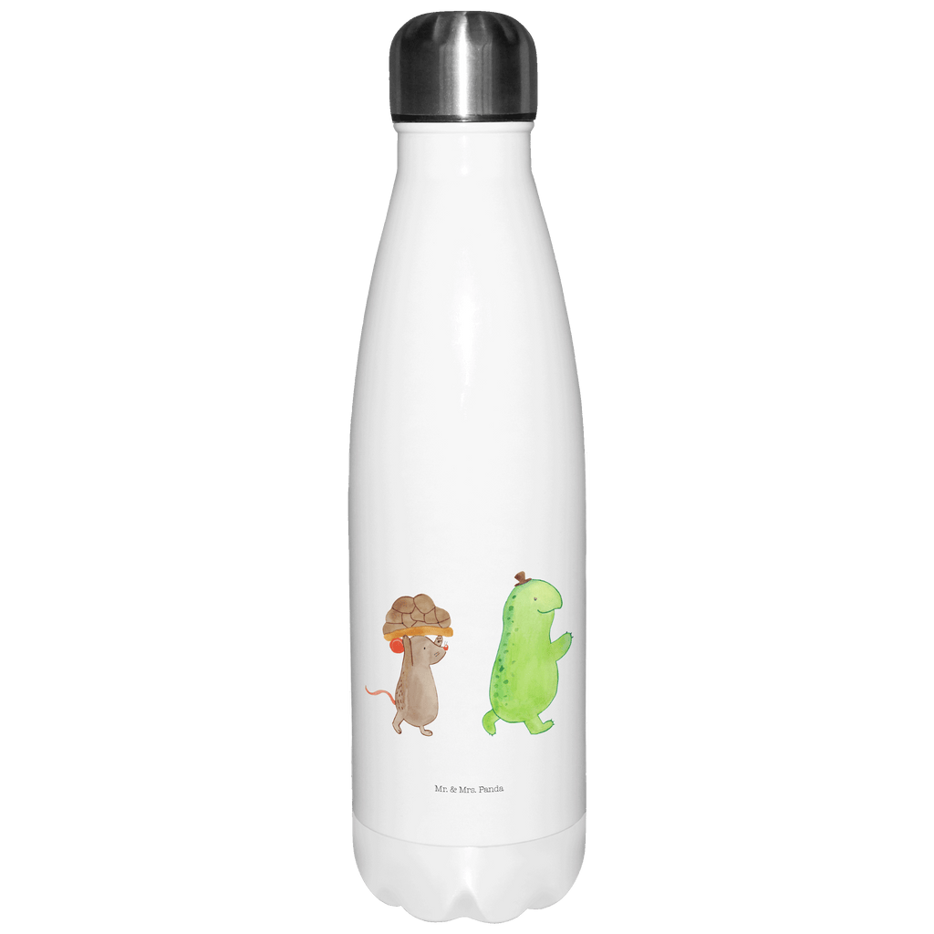 Thermosflasche Schildkröte & Maus Isolierflasche, Thermoflasche, Trinkflasche, Thermos, Edelstahl, Schildkröte, Maus, Freunde, Freundinnen, beste Freunde, beste Freundinnen