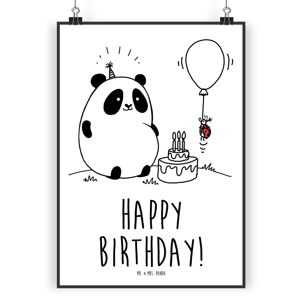 Poster Panda Geburtstag Poster, Wandposter, Bild, Wanddeko, Küchenposter, Kinderposter, Wanddeko Bild, Raumdekoration, Wanddekoration, Handgemaltes Poster, Mr. & Mrs. Panda Poster, Designposter, Kunstdruck, Posterdruck