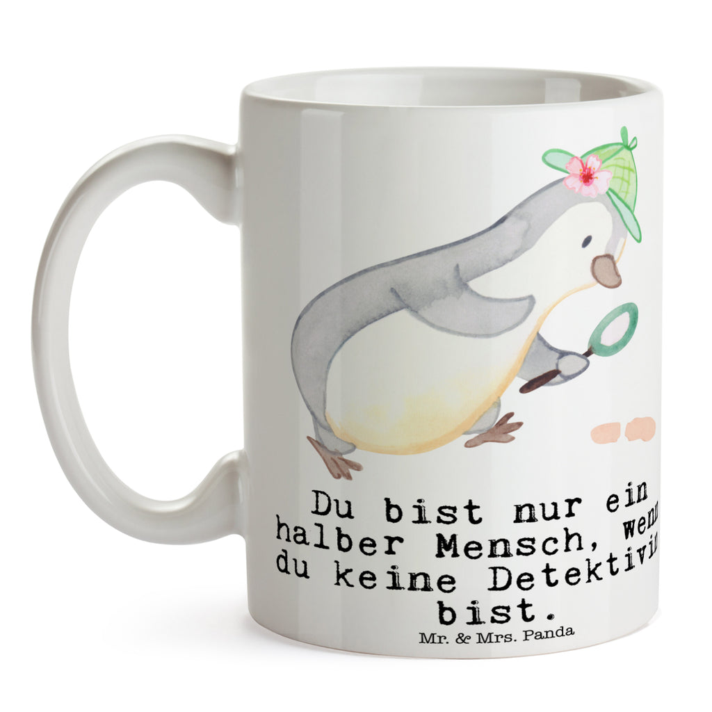 Tasse Detektivin mit Herz Tasse, Kaffeetasse, Teetasse, Becher, Kaffeebecher, Teebecher, Keramiktasse, Porzellantasse, Büro Tasse, Geschenk Tasse, Tasse Sprüche, Tasse Motive, Kaffeetassen, Tasse bedrucken, Designer Tasse, Cappuccino Tassen, Schöne Teetassen, Beruf, Ausbildung, Jubiläum, Abschied, Rente, Kollege, Kollegin, Geschenk, Schenken, Arbeitskollege, Mitarbeiter, Firma, Danke, Dankeschön, Detektivin, Ermittlerin, Agentin, Privatdetektei, Berufsdetektivin, Wirtschaftsdetektei, Detektivausbildung, Spurensuche