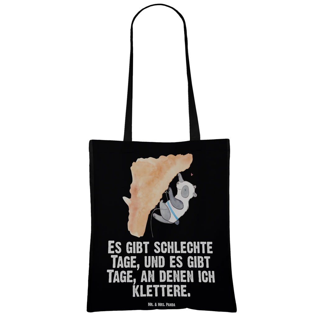 Tragetasche Panda Klettern Tage Beuteltasche, Beutel, Einkaufstasche, Jutebeutel, Stoffbeutel, Tasche, Shopper, Umhängetasche, Strandtasche, Schultertasche, Stofftasche, Tragetasche, Badetasche, Jutetasche, Einkaufstüte, Laptoptasche, Geschenk, Sport, Sportart, Hobby, Schenken, Danke, Dankeschön, Auszeichnung, Gewinn, Sportler, Klettern, Bouldern, Kletterhalle, Klettersport