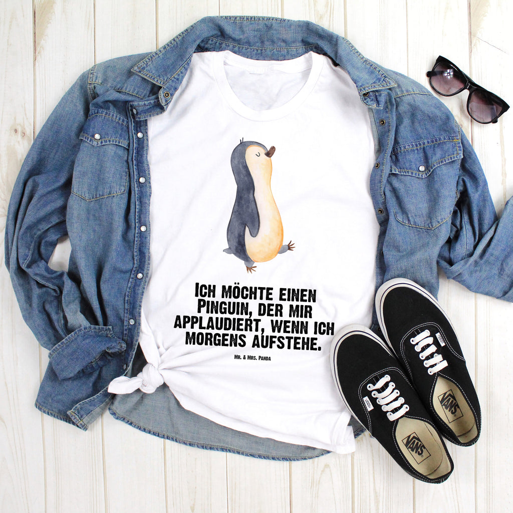 T-Shirt Standard Pinguin marschierend T-Shirt, Shirt, Tshirt, Lustiges T-Shirt, T-Shirt mit Spruch, Party, Junggesellenabschied, Jubiläum, Geburstag, Herrn, Damen, Männer, Frauen, Schlafshirt, Nachthemd, Sprüche, Pinguin, Pinguine, Frühaufsteher, Langschläfer, Bruder, Schwester, Familie