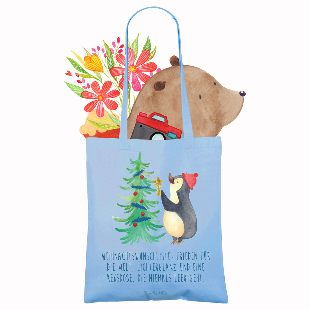 Tragetasche Pinguin Weihnachtsbaum Beuteltasche, Beutel, Einkaufstasche, Jutebeutel, Stoffbeutel, Tasche, Shopper, Umhängetasche, Strandtasche, Schultertasche, Stofftasche, Tragetasche, Badetasche, Jutetasche, Einkaufstüte, Laptoptasche, Winter, Weihnachten, Weihnachtsdeko, Nikolaus, Advent, Heiligabend, Wintermotiv, Pinguin