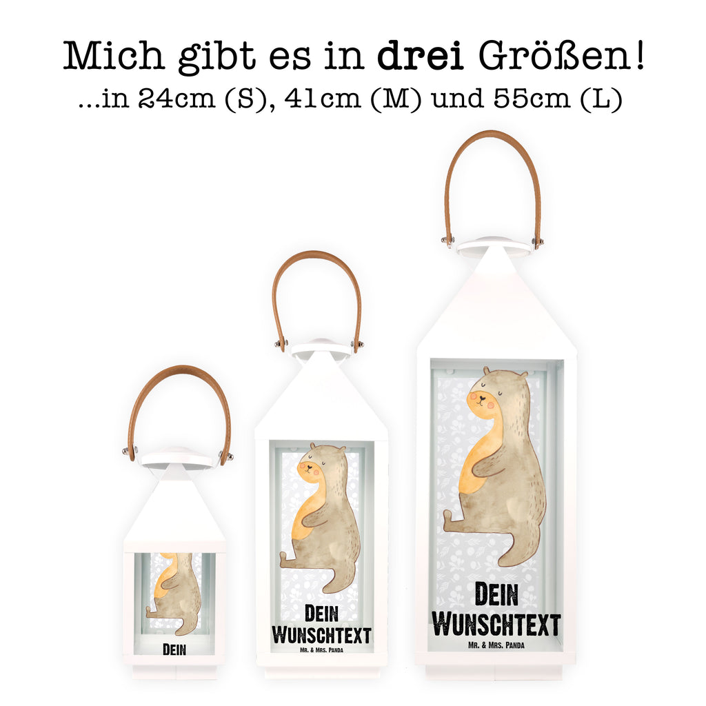 Personalisierte Deko Laterne Otter Bauch Gartenlampe, Gartenleuchte, Gartendekoration, Gartenlicht, Laterne kleine Laternen, XXL Laternen, Laterne groß, Otter, Fischotter, Seeotter, Otter Seeotter See Otter